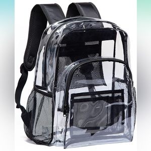 Clear Backpack Heavy Duty PVC Transparent Backpack with Reinforced Strap